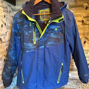 Free Country Blue Jacket with Neon Accents
